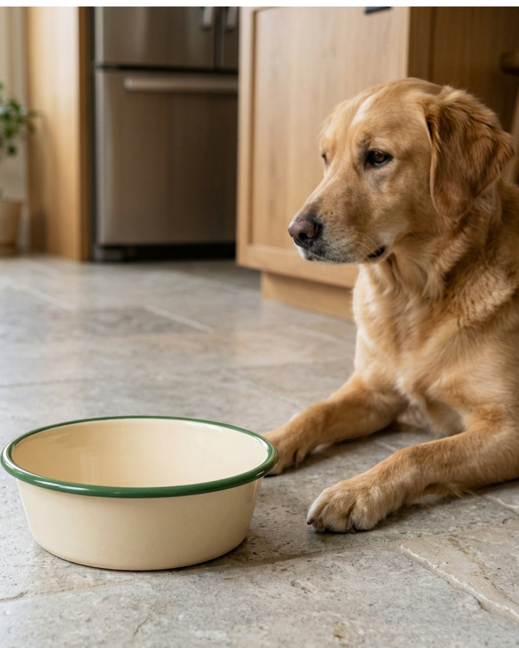 Avibe Fieldline Enamel Steel Pet Bowl Cream 26 oz