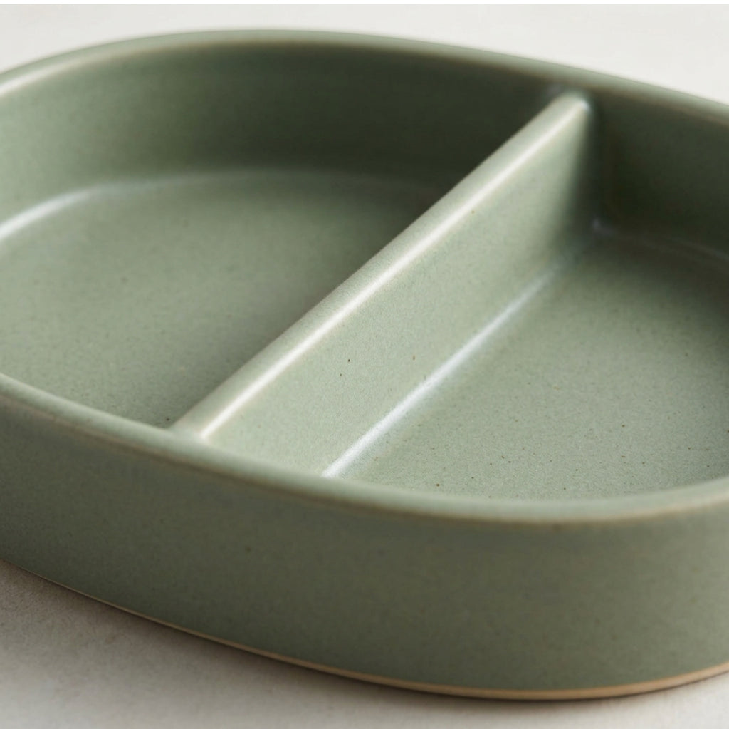 Avibe SplitServe Divided Stoneware Pet Dish Sage 18 oz