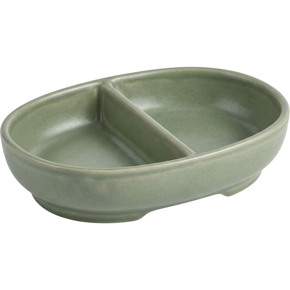 Avibe SplitServe Divided Stoneware Pet Dish Sage 18 oz