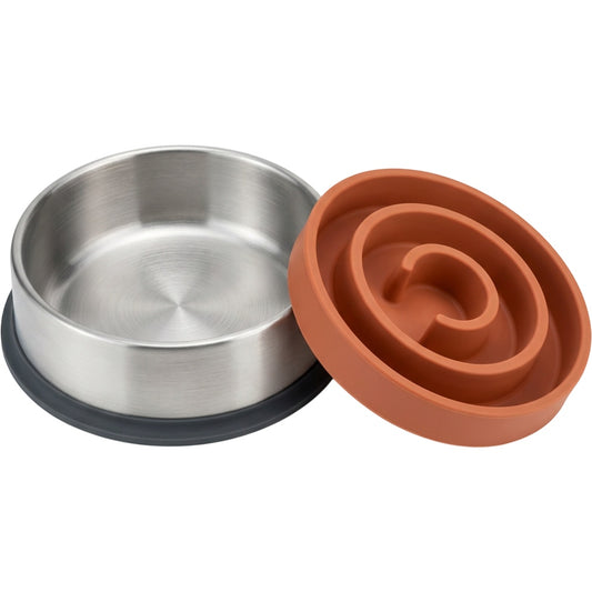 Avibe Stainless Pet Bowl with Removable Spiral Insert 18 cm Terracotta - Product view