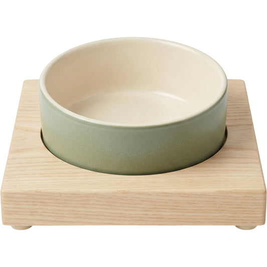 Avibe Tilted Ceramic Pet Bowl with Ash Stand 15 cm Sage - Product view